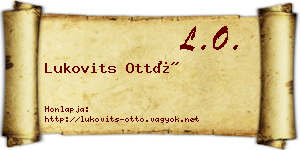 Lukovits Ottó névjegykártya
